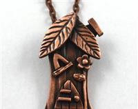 Miniature Fairy House Pendant in Pure Copper-" the tree House"